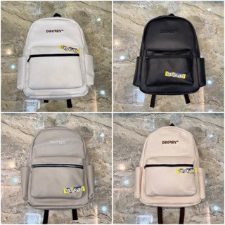 Balo Da Degrey Nâu Đen Kem Trắng Xanh Lá logo THÊU (chuẩn cao cấp 1-1)