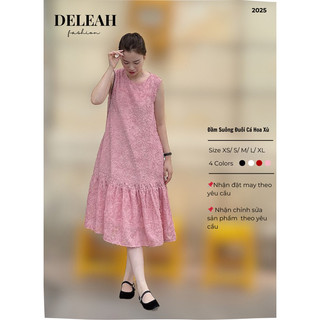 De Leah - Đầm Suông Đuôi Cá Hoa Xù - Thời Trang Thiết Kế