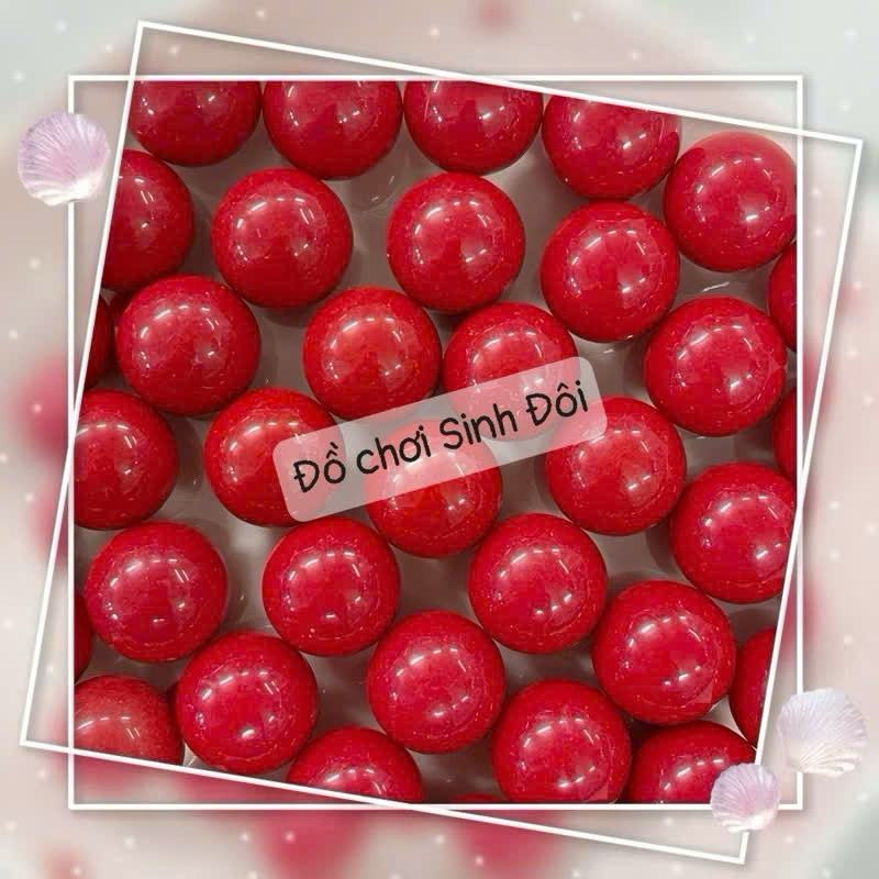20 viên bi nhựa 20mm màu đỏ - phụ kiện bi các trò chơi