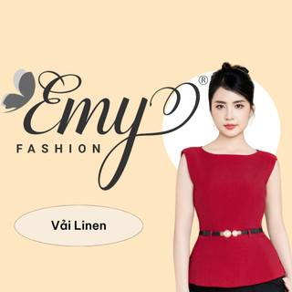 Áo EMY A2021 Áo Đỏ Sát Peplum Kèm Dây Nịt