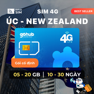 SIM Úc và New Zealand 4G - Gói cố định (10 - 30 ngày) - Gohub tặng que chọc SIM
