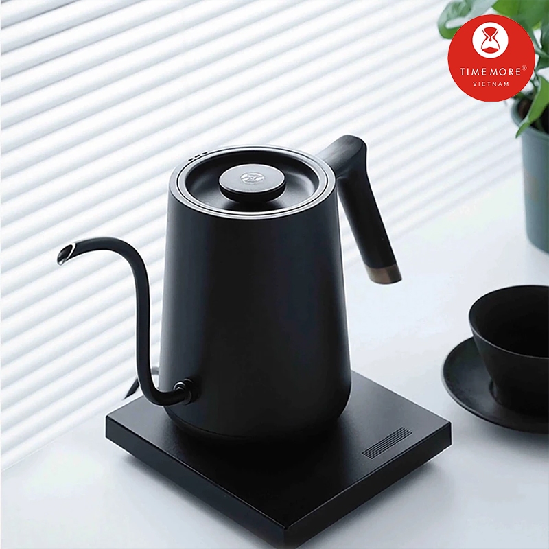 Ấm đun giữ nhiệt độ chuẩn cà phê Timmeore Fish Electric 800ml Black | Bản mới 2024
