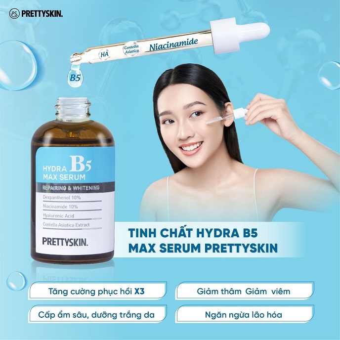 Combo Serum / Kem Dưỡng / Gel Rửa Mặt Prettyskin Hydra B5 Dưỡng Sáng, Cấp Ẩm, Chăm Sóc Da Toàn Diện Chuẩn Hàn Quốc