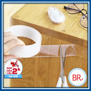 Cuộn băng keo 2 mặt trong suốt dày 2mm đa năng – Băng dính 2 mặt, Băng keo nano 5m 3m dán dính chắc mọi bề mặt 01650