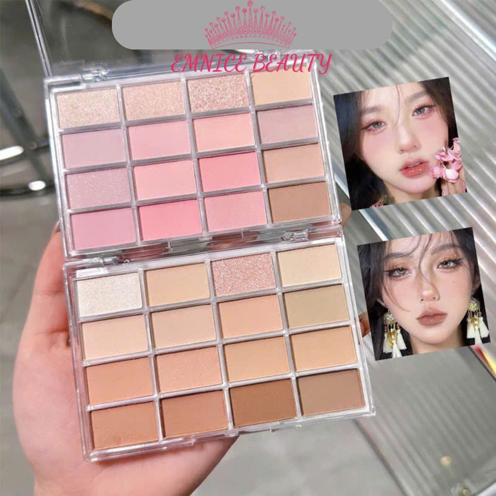Bảng Phấn Mắt ErshiQi 16 Màu Ngọc Trai Màu Đất Lấp Lánh Sắc Tố Cao Sáng Bóng Bảng Phấn Mắt Trang Điể