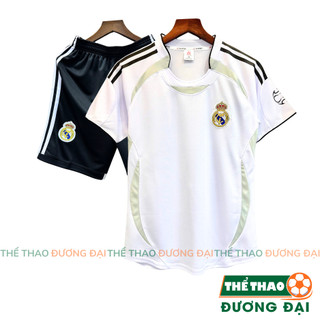  Quần Áo Bóng Đá Real Trắng Retro 2006 Thun Mè Cao Cấp Thoáng Khí Thể Thao Đương Đại 