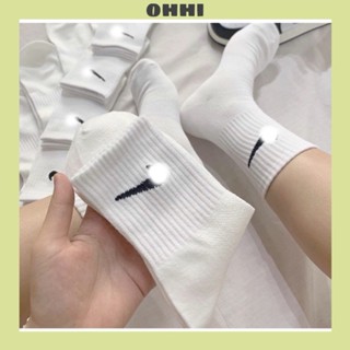 10 Đôi Tất Vớ Nam Nữ Cổ Ngắn Cổ Trung Cổ Cao, Tất Co Dãn Trắng Đen Thể Thao Vải Cotton Dệt Kim, Thấm Hút Mồ Hôi