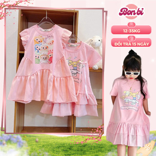 [B167] Váy Labubu - Cinnamoroll bé gái , váy xinh chất cotton mềm mát in hình đáng yêu, bé mặc đi tiệc, đi chơi Tết