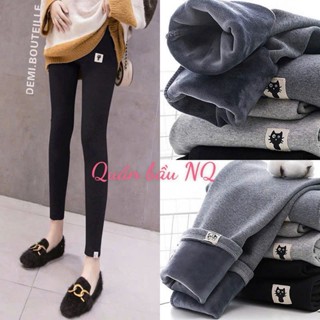 Quần bầu LEGGING lót lông siêu ấm đủ size từ 40-70 kg có đỡ bụng và chun chỉnh