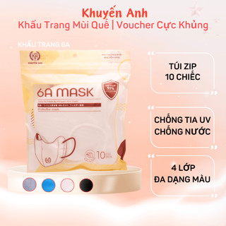 Thùng 400 chiếc Khẩu Trang Y Tế 6A Mask Khuyến Anh Mùi Quế 4 lớp kháng khuẩn, lọc bụi, chống tia UV