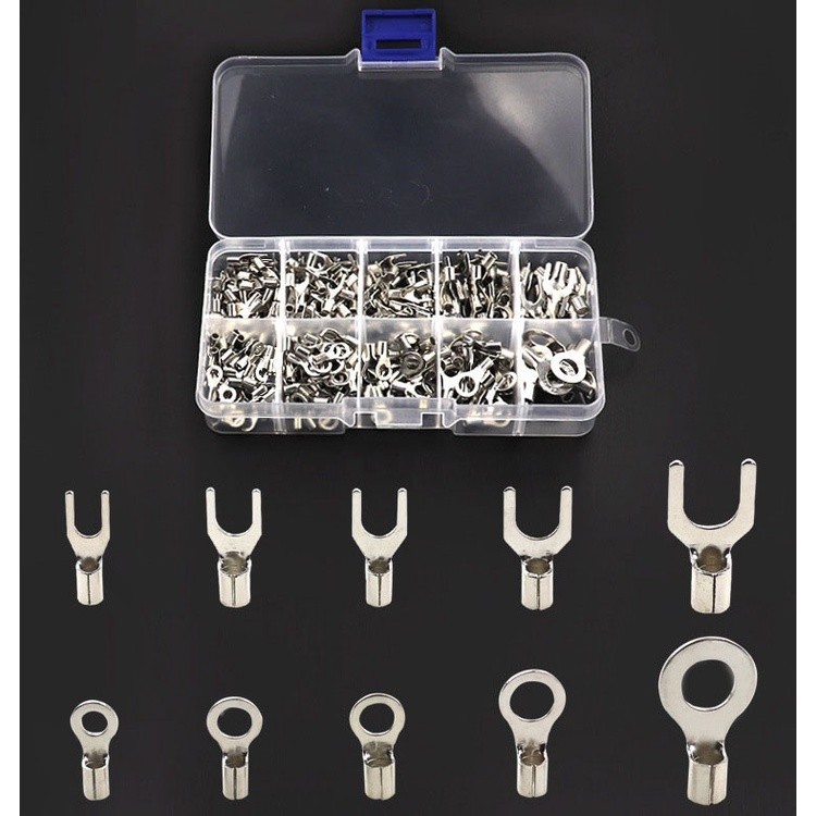 Hộp 320pcs đầu nối điện kẹp đầu cuối kết hợp dây bình điện