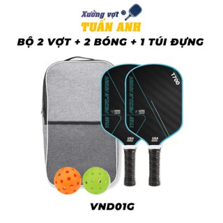 [HỎA TỐC] Bộ Vợt Pickleball Carbon T700, Lõi Honey Comb 16mm, Mặt Siêu Nhám - Mua 2 tặng kèm túi đựng + bóng - VND01