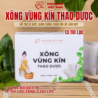 Xông vùng kín thảo dược MOM SHIN, túi lọc xông kín hỗ trợ xông ngâm rửa, hộp 13 túi