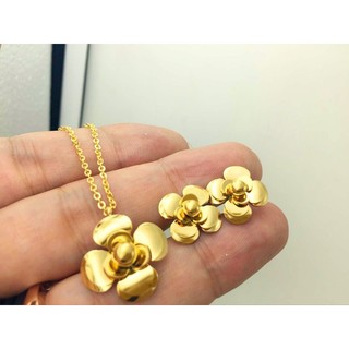 Dây Chuyền Nữ Hoa Trà Sang Trọng Bilyshop Titan Ko Đen An Toàn Cho Sức Khỏe TT 868