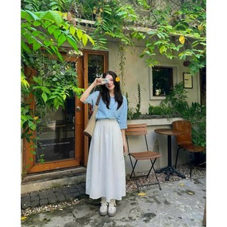 Áo sơ mi tay dài basic chất thô mềm túi ngực 247store