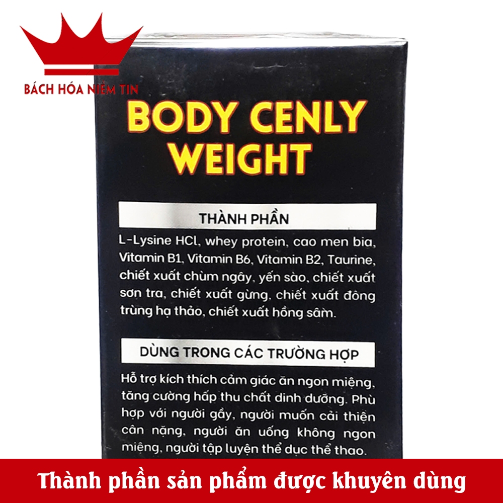 Viên tăng cân cho người gầy Body cenly weight   - tăng cường sức khỏe,  bổ sung vitamin, tiêu hóa tốt, ăn ngon miệng
