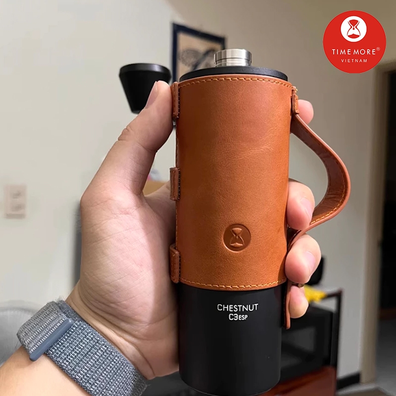 Bao da cối xay cà phê Timemore C2, C2Max, C3, C3Pro, C3Esp, C3Esp Pro | Da bò thật có keo dán chắc