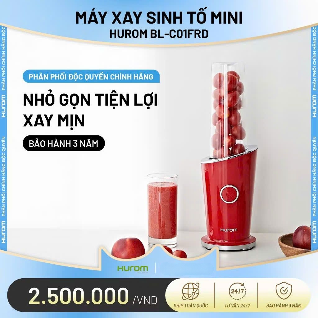 Máy Xay Sinh Tố Hurom Mini Blender 250W - Bảo Hành Chính Hãng 3 Năm - Phân Phối Độc Quyền Tại Việt N