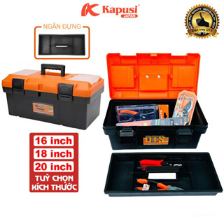 Hộp đựng đồ nghề, thùng dụng cụ chính hãng Kapusi đủ size 16/18/20'' - Hộp đựng dụng cụ đa năng cầm tay, cơ khí, máy móc