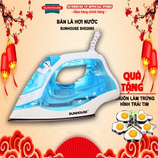 Bàn là hơi nước (xanh) Sunhouse SHD2065 2 chức năng phun hơi và phun nước + Tặng khuôn trứng hình trái tim