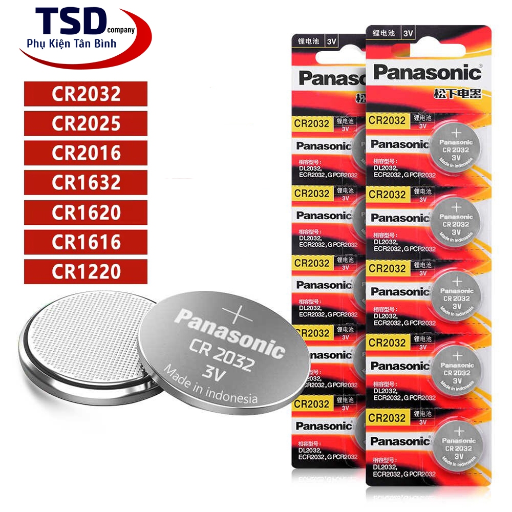 Pin Cmos Panasonic CR2032 / CR2025 / CR2016 / CR1632 / CR1620 / CR1616 / CR1220 Lithium 3V Chính Hãn