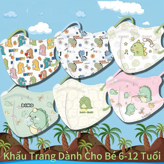 [ Set 10/50 cái ] KHẨU TRANG in hình Khủng Long dễ thương dành cho bé 6-12 Tuổi ( 20-35kg)