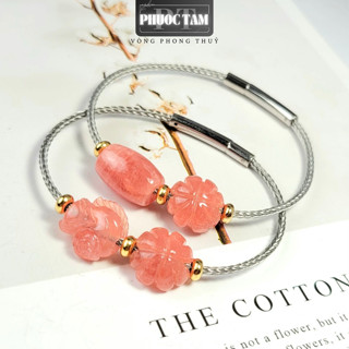 Vòng Tay Hồ Ly / Lu Thống Mix Cỏ Đá Đào Hoa Phước Tâm , Vòng Phong Thủy Mang Năng Lượng Tích Cực, May Mắn, Tài Lộc