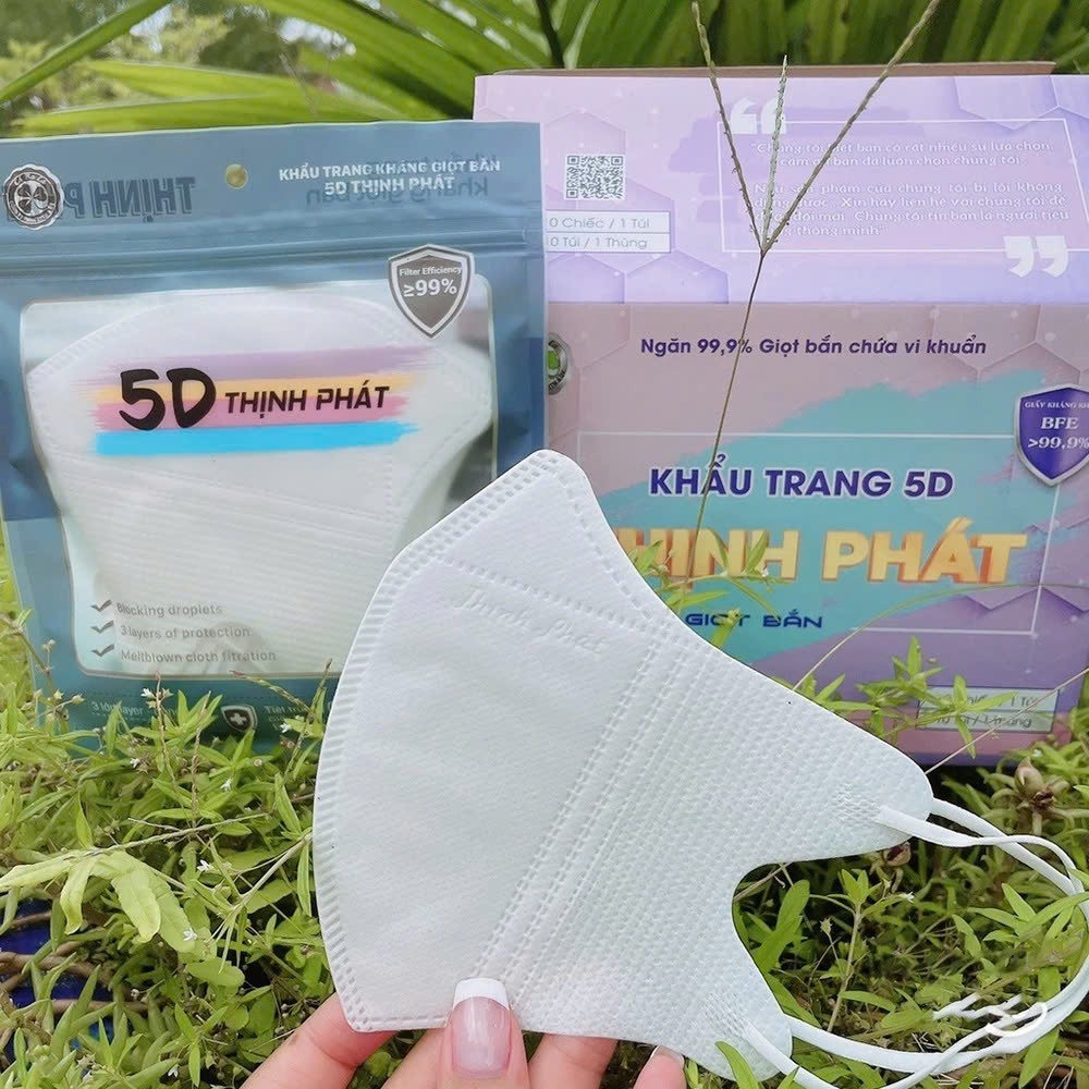 Thùng 110 chiếc Khẩu trang 5D, kháng khuẩn, dùng 1 lần, thịnh phát
