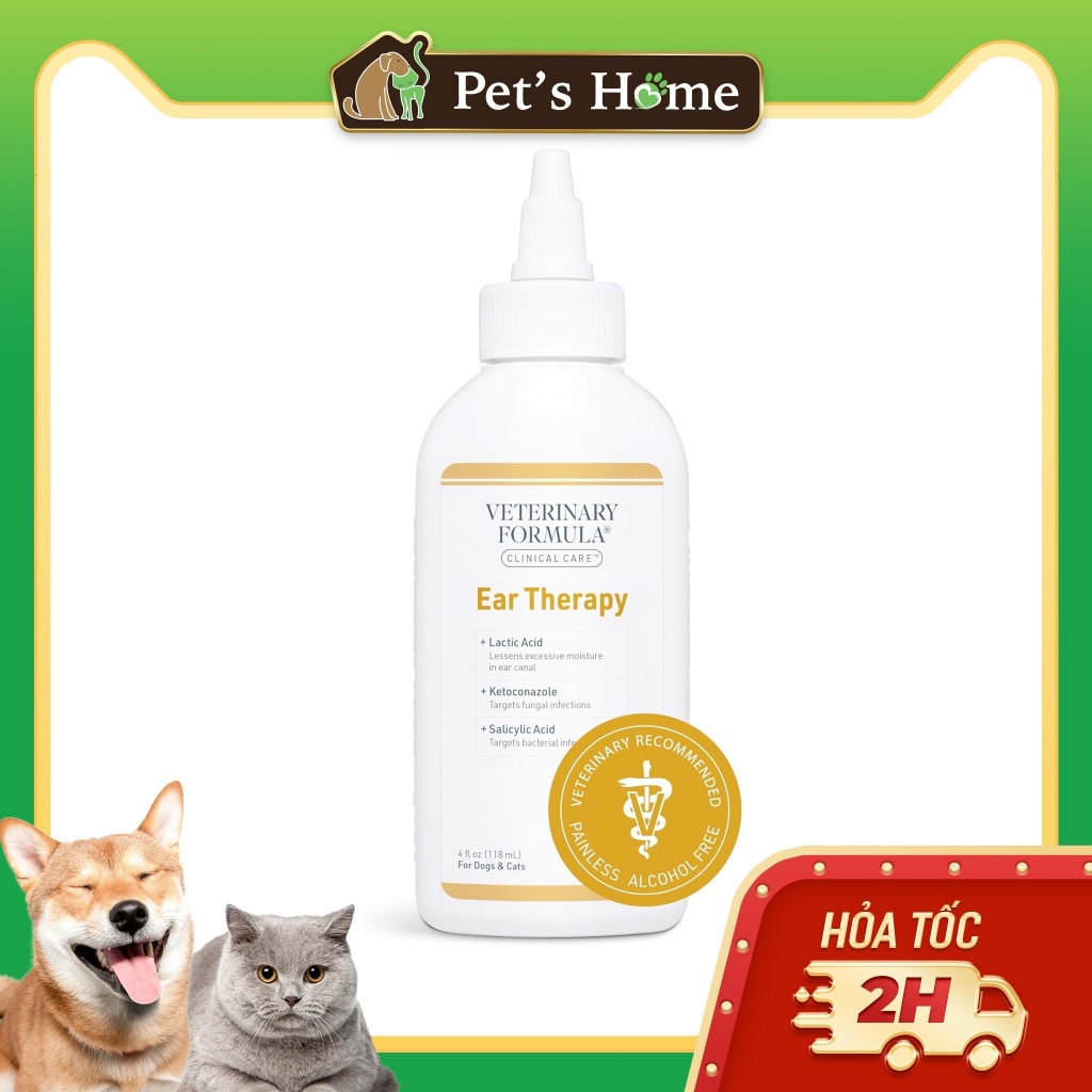 Dung dịch vệ sinh tai ngừa nấm khuẩn cho chó mèo VFCC Ear Therapy 118ml