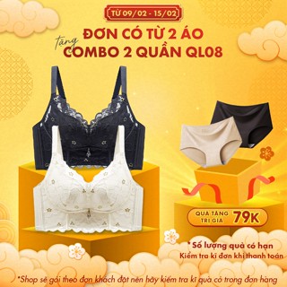 Áo ngực bigsize nữ không gọng chất ren mềm mút liền bản to CUP C nâng đỡ và che mỡ lưng Meimei Bigsize A11