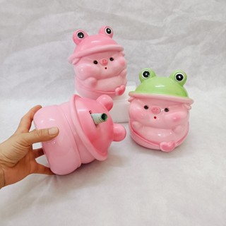 Heo Đội Mũ Ếch, Heo Đất Cute, Ống Heo Đựng Tiền, Ống Tiết Kiệm Hình Con Ếch, Chất Liệu Thạch Cao Làm Quà Tặng [GOMVIP68]