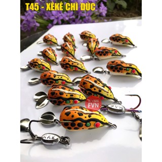 (CHÌ ĐÚC) Nhái hơi T45 Xê-kê, dài 45mm, 2 dòng lưỡi titan & BKK, nguyên liệu Thái Lan