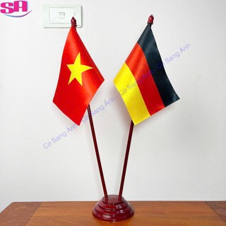 Cờ Để Bàn Đế gỗ Việt Nam - Đức
