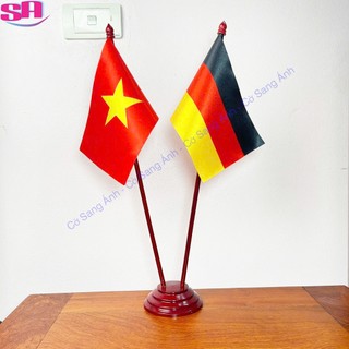 Cờ Để Bàn Đế gỗ Việt Nam - Đức