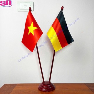 Cờ Để Bàn Đế gỗ Việt Nam - Đức