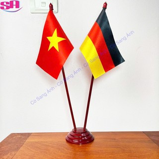 Cờ Để Bàn Đế gỗ Việt Nam - Đức