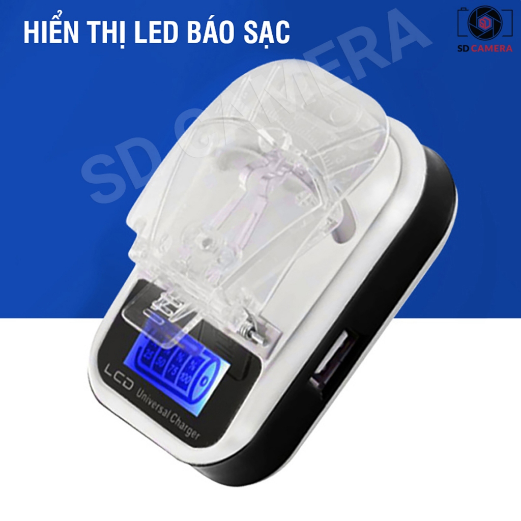 Sạc pin Pro cho máy ảnh kỹ thuật số Mini Compact Có đèn LED báo hiển thị mức pin | BigBuy360 - bigbuy360.vn