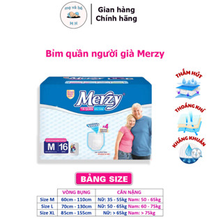 Bỉm quần Người già Merzy M16/ L14/ XL12