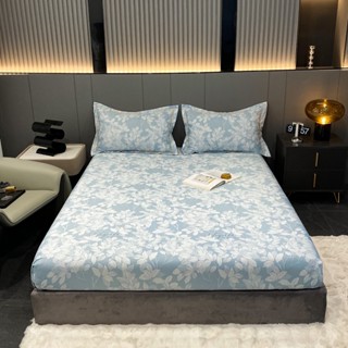 Bộ ga giường và vỏ gối lụa thái cao cấp chuẩn Loại 1 ga giường  bọc đệm mềm mịn  đường trần dầy dặn_harmoniedecor