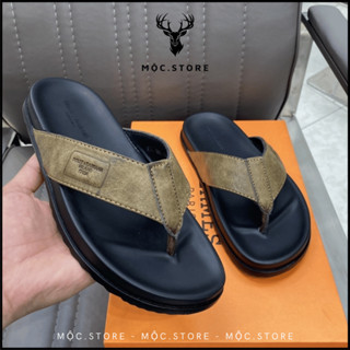   Full Box  Dép Tông Kẹp Dép Tông Da Bò  4 Màu Đế Cao Su Chống Trơn Trượt Bản R.1:1 Dép nam 2025 Chất Lượng Cao 