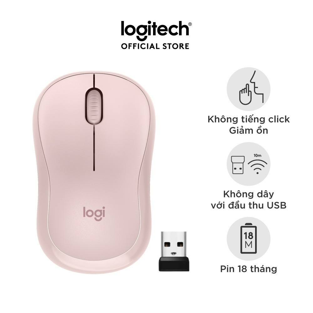 Chuột Không Dây LOGITECH M220 - Có Công Tắc On/Off - Độ Nhạy Cao - Tặng Kèm Pin [ MÀU NGẪU NHIÊN] | BigBuy360 - bigbuy360.vn