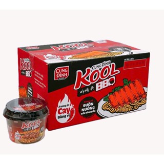 Thùng Mì trộn Cung Đình Kool BBQ Sườn nướng Hàn Quốc 12 tô - 99g/tô