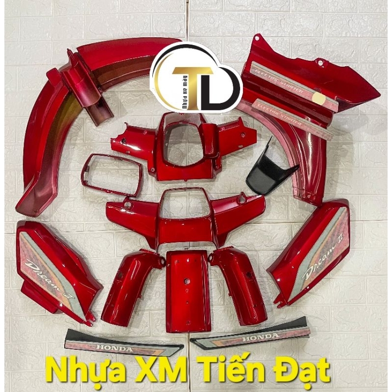 Bộ dán áo xe dream đỏ candy - dream thái đỏ đun