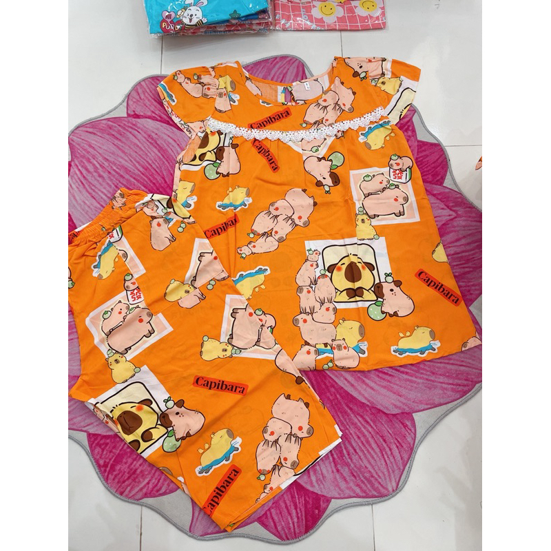 🍀Bộ tole (lanh) quần lửng tay con số 2( 55kg - 62kg)🍁