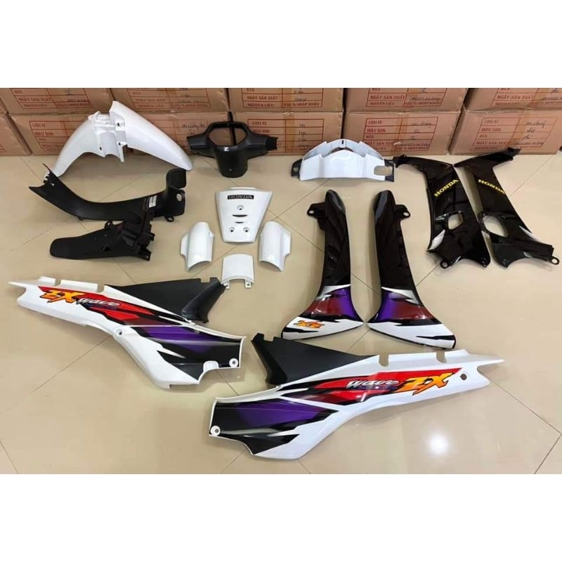 Dàn áo Wave alpha - wave Zx trắng - wave thái đen trắng