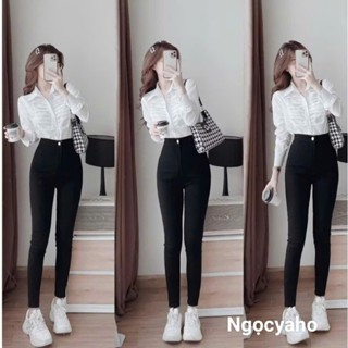 Quần Legging nữ dài cạp cao có túi 1 cúc khóa kéo Quần Tregging nữ cao cấp công sở co giãn gen bụng vải dày Umi ôm dáng