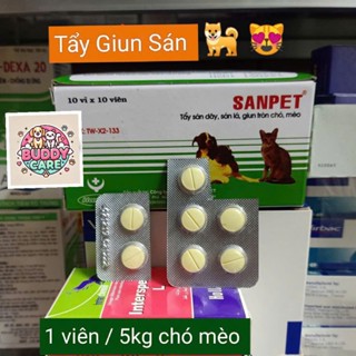 ( Set 2 viên & 5 viên ) Tẩy Giun Sán Chó Mèo SANPET HANVET