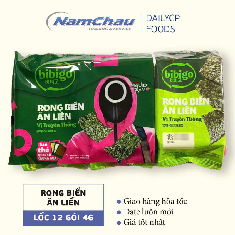 Rong biển ăn liền Bibigo Lá kim vị truyền thống gói lốc 3 gói x 4gr/gói [giao hàng hỏa tốc HN]