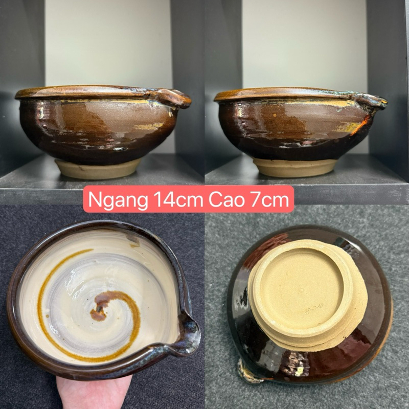 Chawan đánh matcha - Bát đánh matcha có miệng rót, có triện cực đẹp