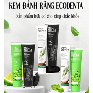  Kem đánh răng ECODENTA than hoạt tính không chứa fluoride sạch nướu chắc răng 